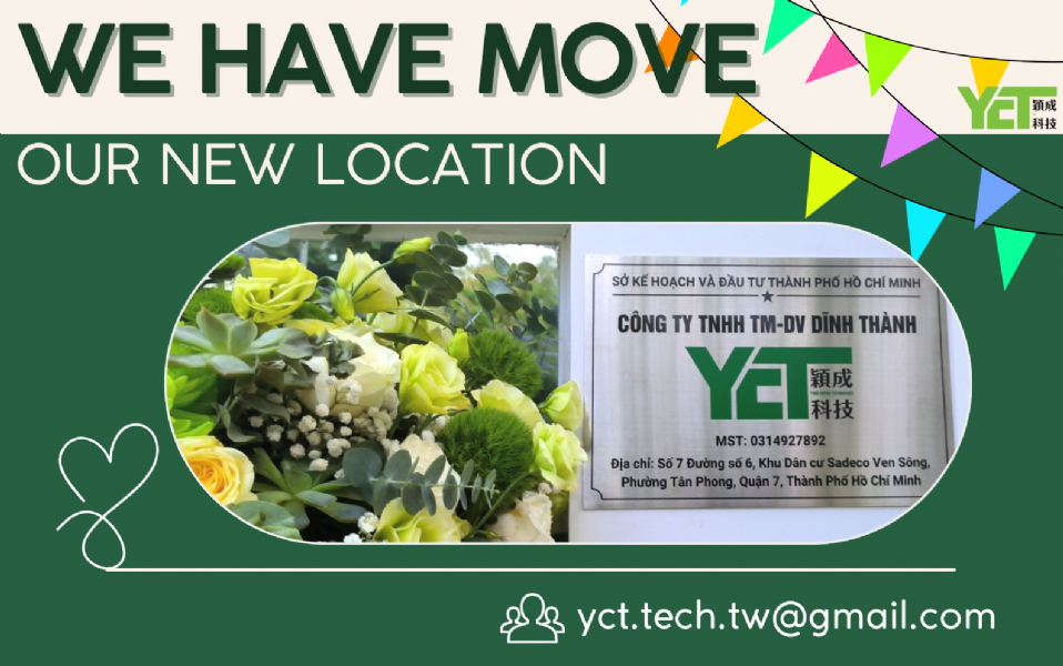 Yingcheng Company has moved to a new address & will continue to provide the best service to everyone